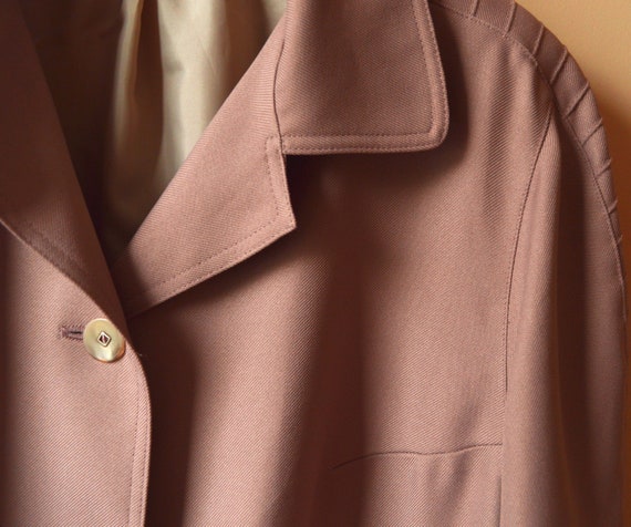 80s pastel pink beige trench coat / vintage mauve… - image 4