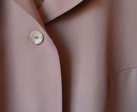 80s pastel pink beige trench coat / vintage mauve… - image 7