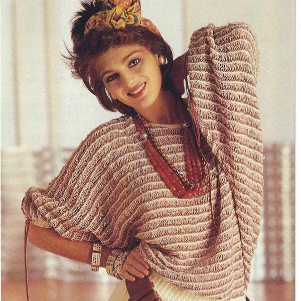 1980'S Vintage Knitting pattern glamorous evening sweater PDF Download pattern only