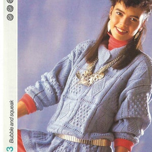 1980&#39;S Vintage Knitting pattern pretty sampler design sweater jumper PDF Download pattern only