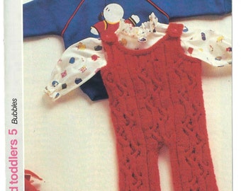 1980'S Vintage Knitting pattern winter Baby dungarees PDF Download pattern only