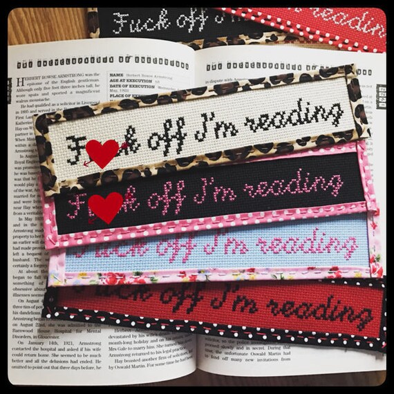 Fck Off I/'m Reading Cross stitch bookmark