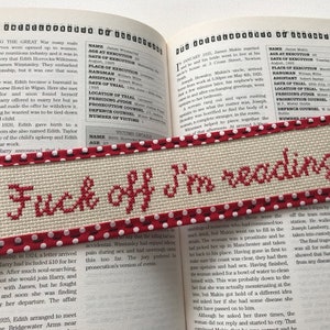 Fck Off I/'m Reading Cross stitch bookmark