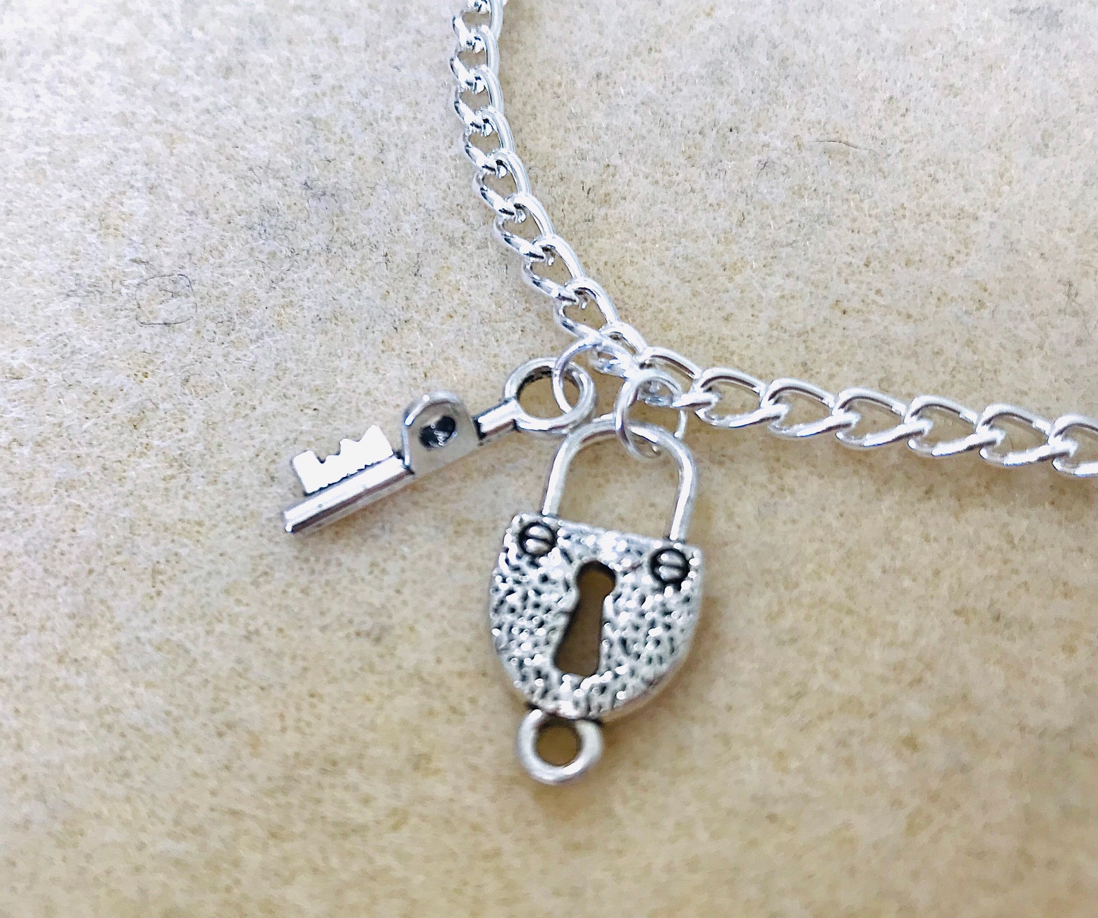 Lock and Key Anklet Chastity Anklet Bdsm Jewelry Padlock Etsy