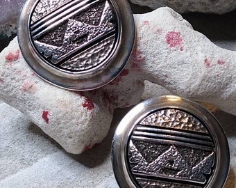 Alfred Joe Navajo Sterling Silver Textural Earrings