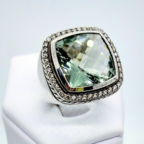 David Yurman 20MM Moonlight PRASIOLITE Sterling Silver