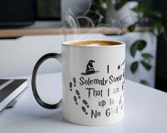 Solemly Swear Mug, Wizard fans, Marauders Map, Color Changing Mug, Wizard gifts, birthday gift, christmas gifts, gifts for her, ceramic mug