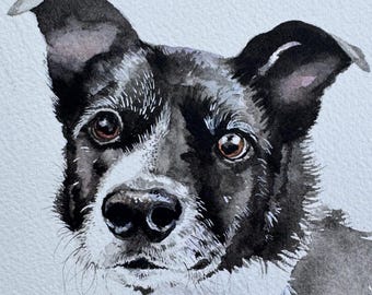 Mini Pet Portrait, Painting of pets, dog, cat, watercolor