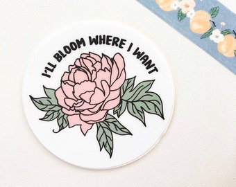Peony Garden Attitude Problem Vinyl Sticker