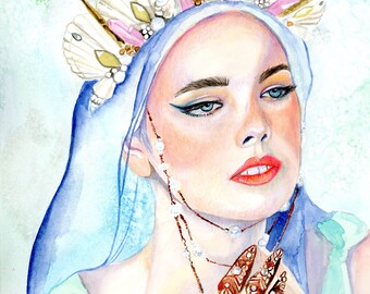 Cancer Horoscope Giclee Print, Zodiac Art, Christmas Present