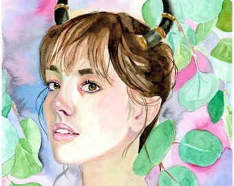 Taurus Horoscope Giclee Print, Zodiac Art, Botanical Art, Christmas Present