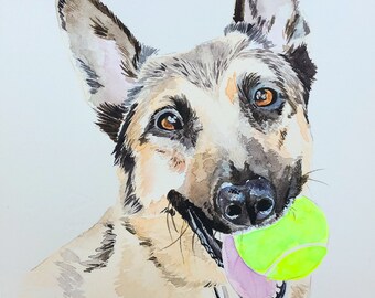 8x10 SINGLE PET PORTRAIT, Hand painted from photo, Commemorative portrait, rainbow bridge, mans best friend, Christmas Gift