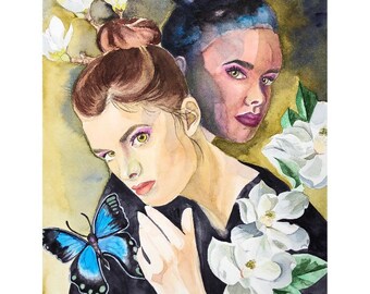 Gemini Horoscope Giclee Print, Zodiac Art, Christmas Gift