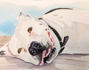 9x12 DOUBLE PET PORTRAIT, Hand painted from photo, Commemorative portrait, rainbow bridge, mans best friend, Christmas gift