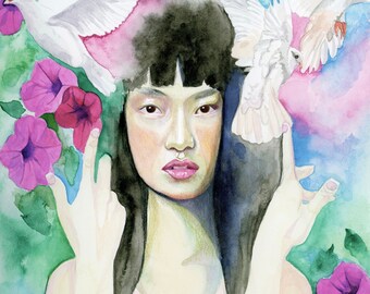 Libra Horoscope Giclee Print, Zodiac Art, Christmas Present