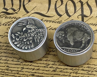 Eagle and Buffalo nickel guitar knobs. Please read the description.