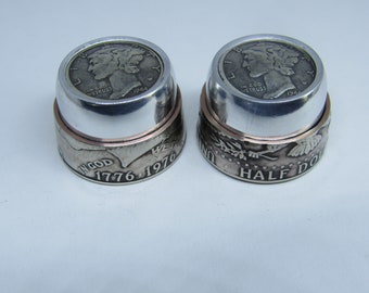 Mercury dime and Kennedy half dollar guitar knobs.