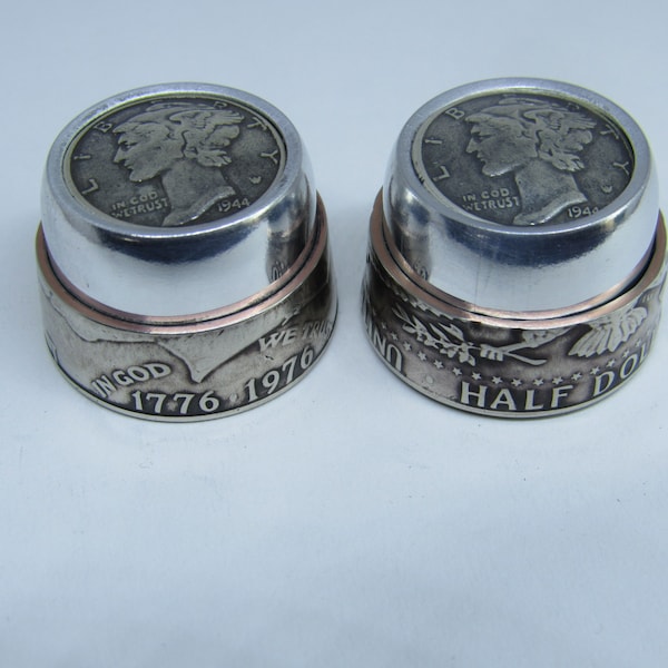 Mercury dime and Kennedy half dollar guitar knobs.