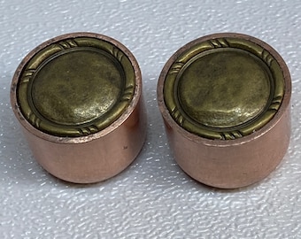 Copper guitar volume/tone control knobs. Set of two. Please read description.