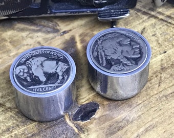 Classic Indian/buffalo nickel volume  and tone guitar knobs. Please read full description.