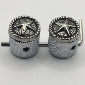 A set of two Star knobs with knurled sides. Please read full description.