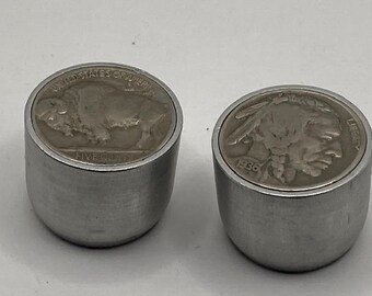 Authentic Indian/buffalo nickel volume and tone control knobs.