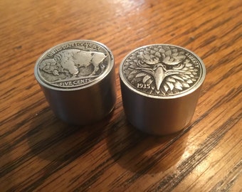 Eagle and buffalo nickel guitar knobs.