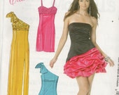 McCall 39 s Create It Pattern 6283 One Shoulder Strapless Pinched Skirt Empire Waist PARTY DRESSES Misses Sizes 6 8 10 12