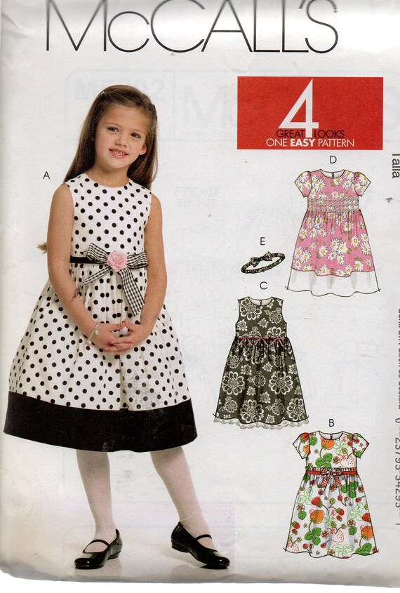 Summer Party Dresses Headband Mccall S 4 Great Looks One Etsy