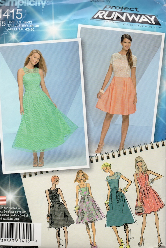 Simplicity Project Runway Pattern 1415 SPECIAL OCCASION DRESSES for Day or  Evening Misses Sizes 4 6 8 10 12