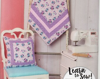 Simplicity Learn to Sew Pattern 8823 QUILTED PILLOW & BLANKET