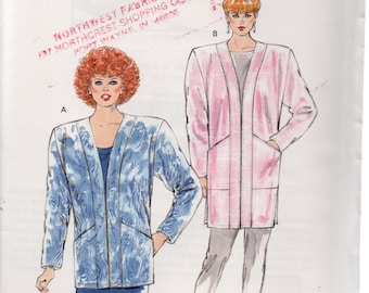 Vintage 1988 Kwik Sew Pattern 1738  JACKETS Misses Sizes Sm Med Lrg Xlrg