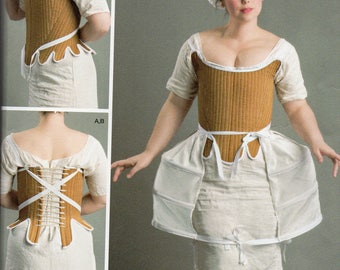American Duchess 18th CENTURY CORSET SHIFT & Panniers Simplicity 90th Anniversary Pattern 8579 Misses Sizes 4 6 8 10 12