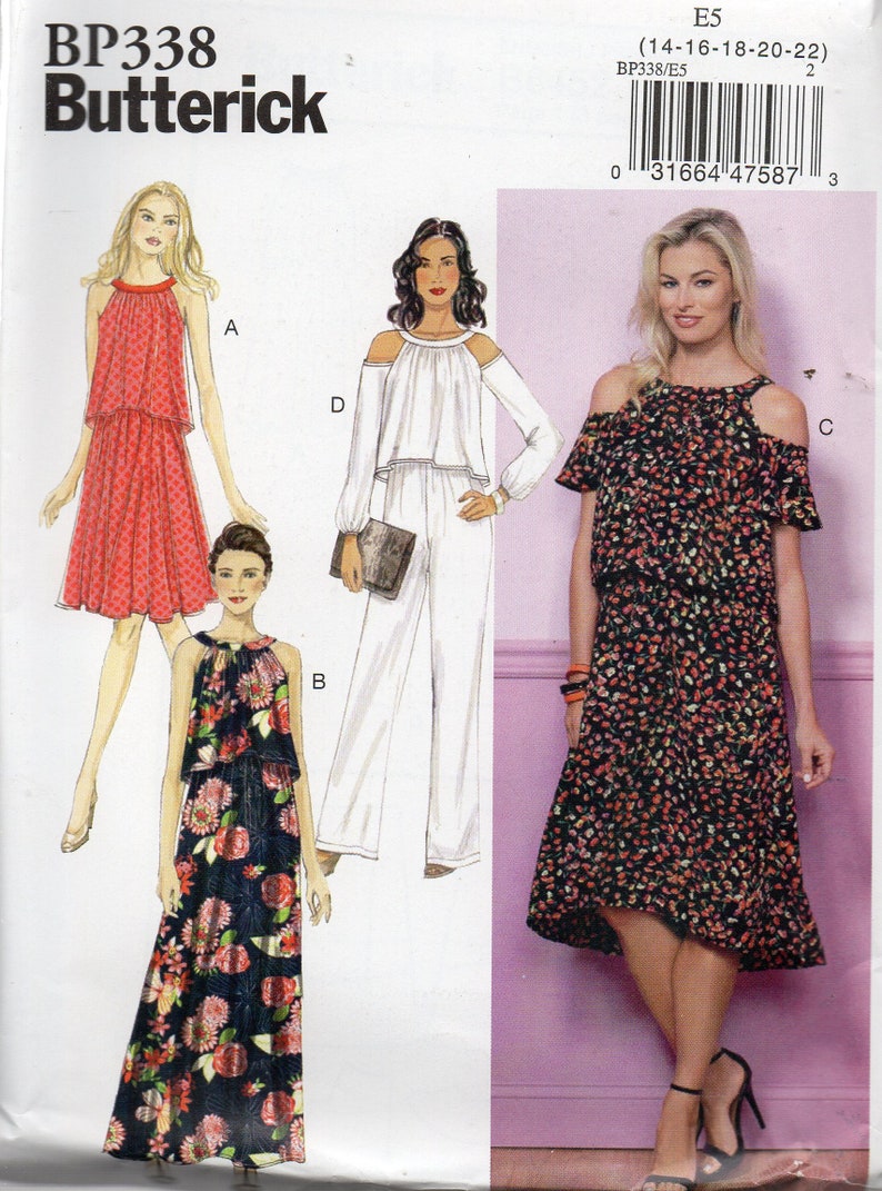 CHOICE Vtg Butterick PATTERN Miss Size 6,8,10,12 DRESS Blouse JUMPER Pants GOWN