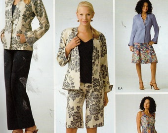 Simplicity Threads  Pattern 3884 Lined DRESS or Top JACKET & PANTS Misses Sizes 6 8 10 12 14