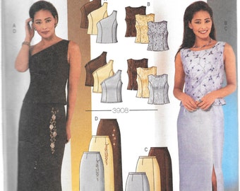 Butterick EVENING TOPS & SKIRTS Pattern 3908 Misses Sizes 6 8 10