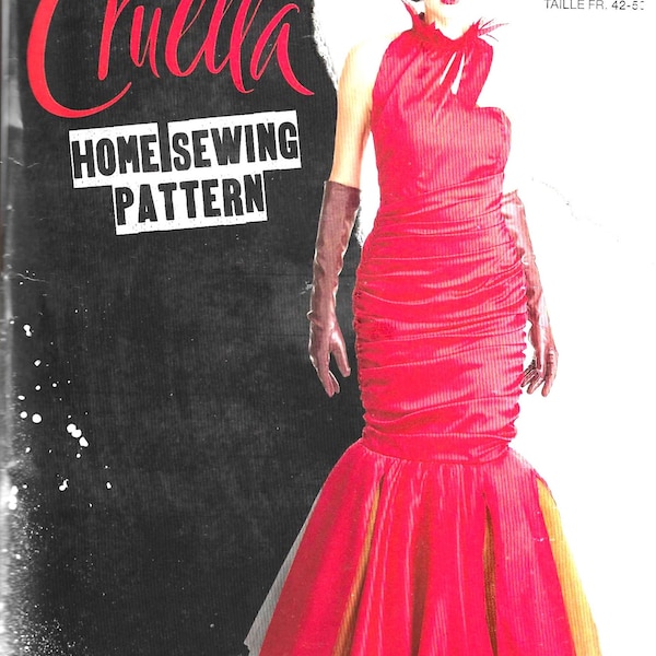 CRUELLA Home Sewing Simplicity Costume Pattern 10981 MERMAID Style EVENING Dress  Misses Sizes 14 16 18 20 22