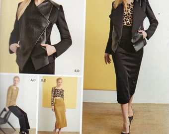 Disc, Simplicity Sewstylish Knits Only Pattern 1070 PANTS JACKET SKIRT & Top in Two Lengths Misses Sizes 4 6 8 10 12