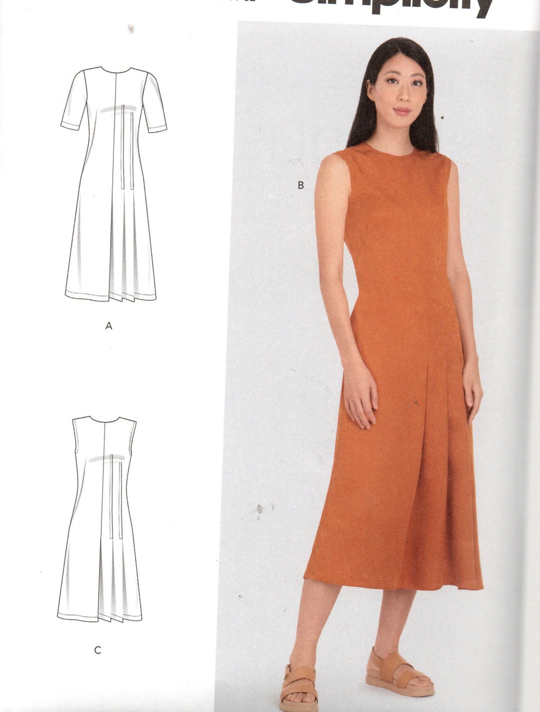 Simplicity Pattern 9223 PLEATED DRESS With Length & Sleeve Etsy