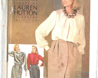 Vintage 1984 Simplicity Pattern 6646 LAUREN HUTTON COLLECTION Skirts in 2 Lengths & Pants Misses Size 14