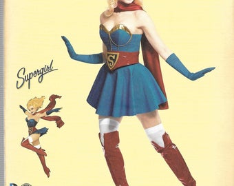 Discontinued Dc Comics Bombshells SUPER GIRL Simplicity Pattern 8185 Misses Sizes 6 8 10 12 14