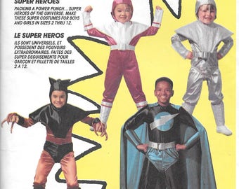 Vintage 1994 SUPER HEROES of the UNIVERSE McCall's Costumes Pattern 7341 Boys/Girls' Sizes 5-6