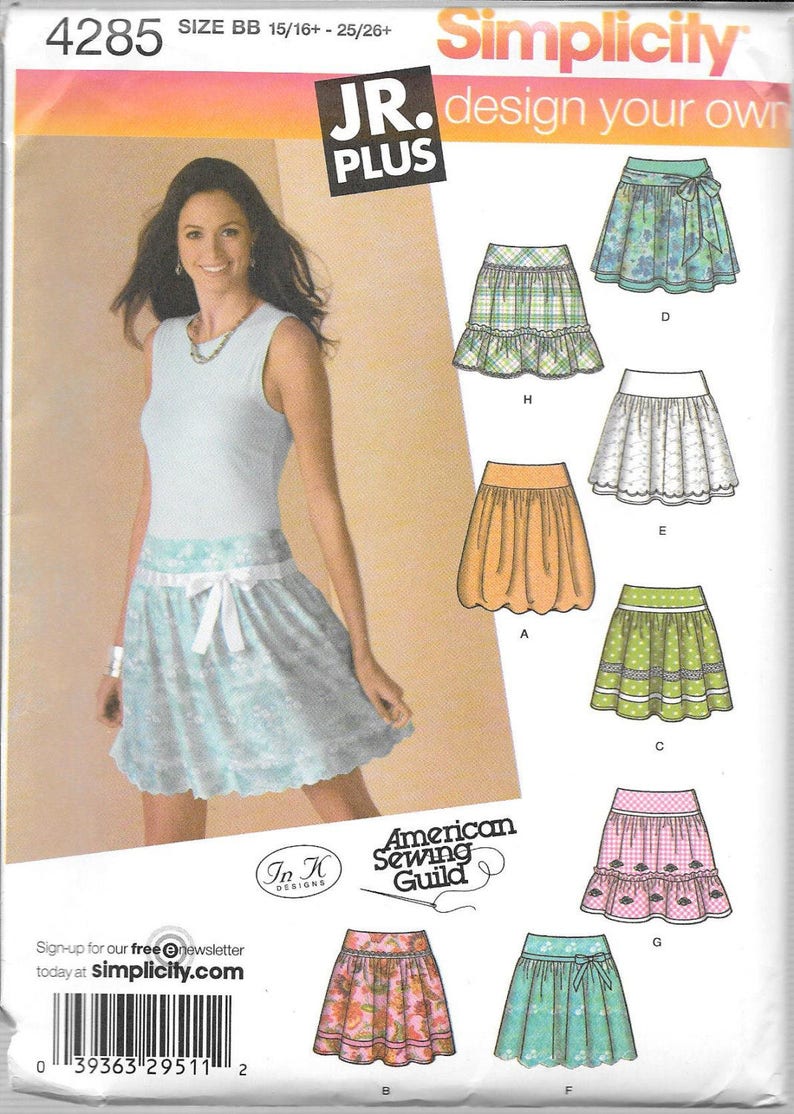 Design Your Own SKIRTS Simplicity Juniors Plus Pattern 4285 Etsy