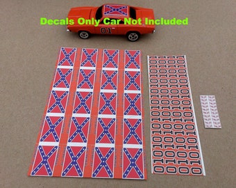 1:64 Scale Waterslide Decals For Hot Wheels - Dukes Of Hazzard Sheriff Design, USA Made 11 thumbnail image