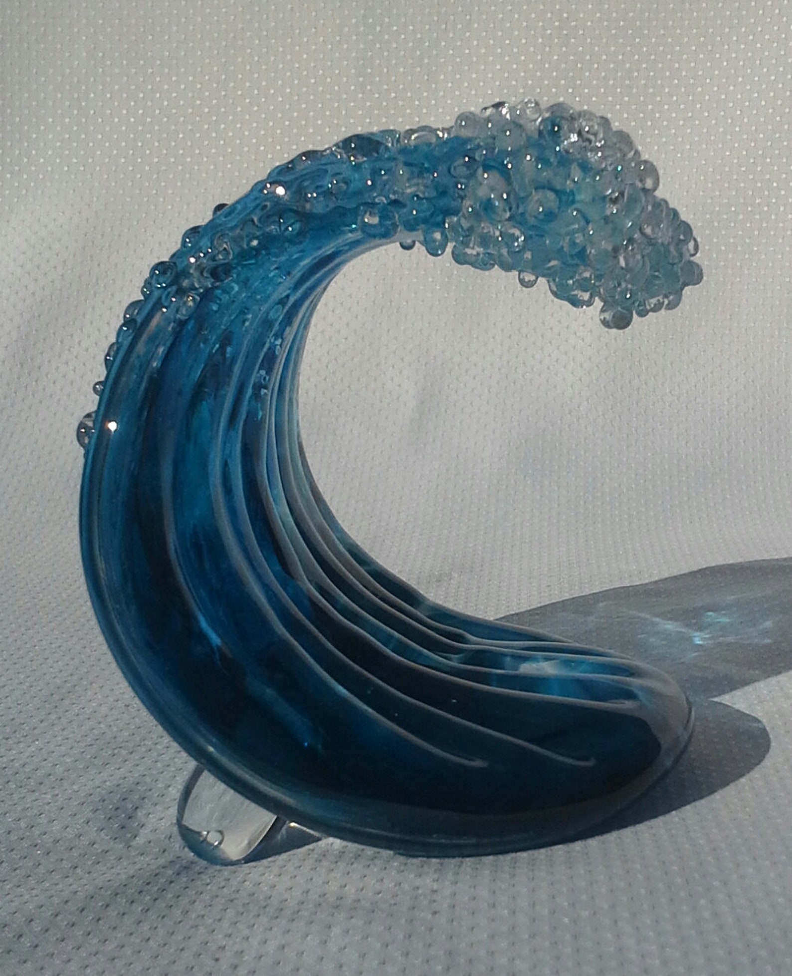 Blown glass wave sculpture... Etsy