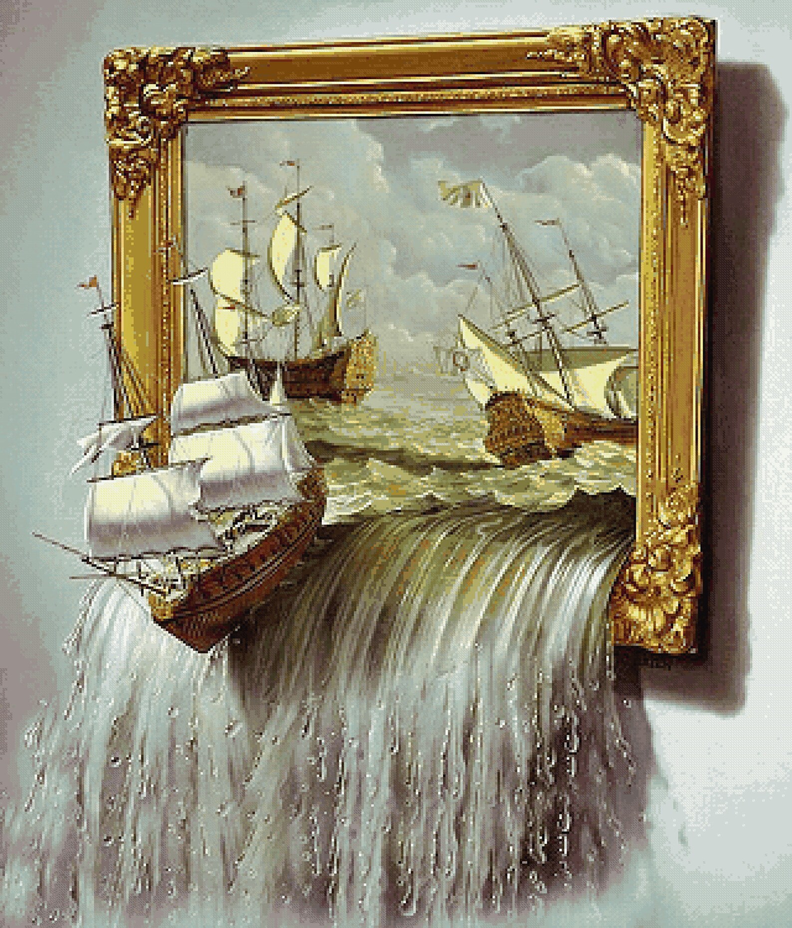 PDF Masterpiece Cross Stitch Pattern DMC 45 Colours. 320 x