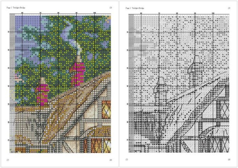 4 Charts PDF Landscape Compilation Cross Stitch Patterns | Etsy