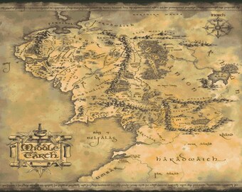 PDF "Middle Earth Map" Lord of The Rings, Cross Stitch Patterns DMC Instant Download, Pattern Keeper Compatible
