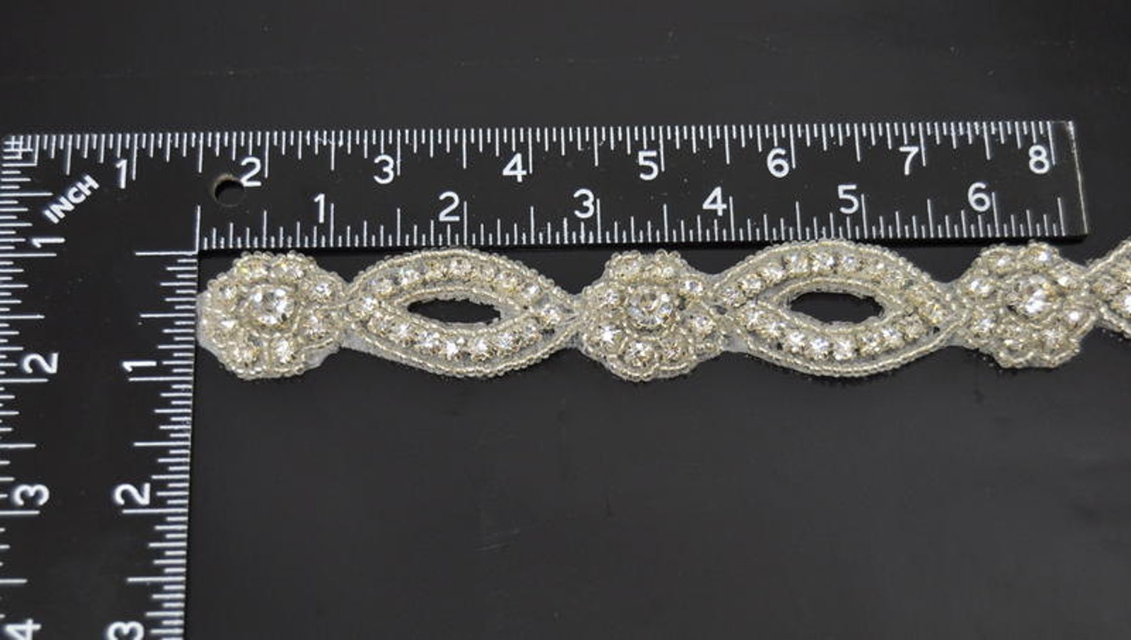 Flower rhinestone trim crystal beaded trim by the yard Etsy