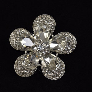 1 Pc Rhinestone Brooch in Silver, Bridal Brooch, Crystal Brooches Wedding, for brooch bouquets crystal bouquets hair piece Dress Sash Brooch